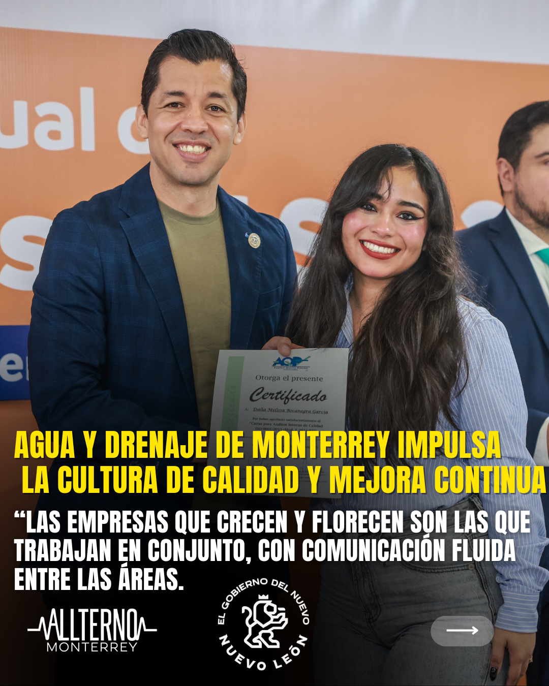 Agua y Drenaje de Monterrey impulsa la cultura de calidad y mejora continua