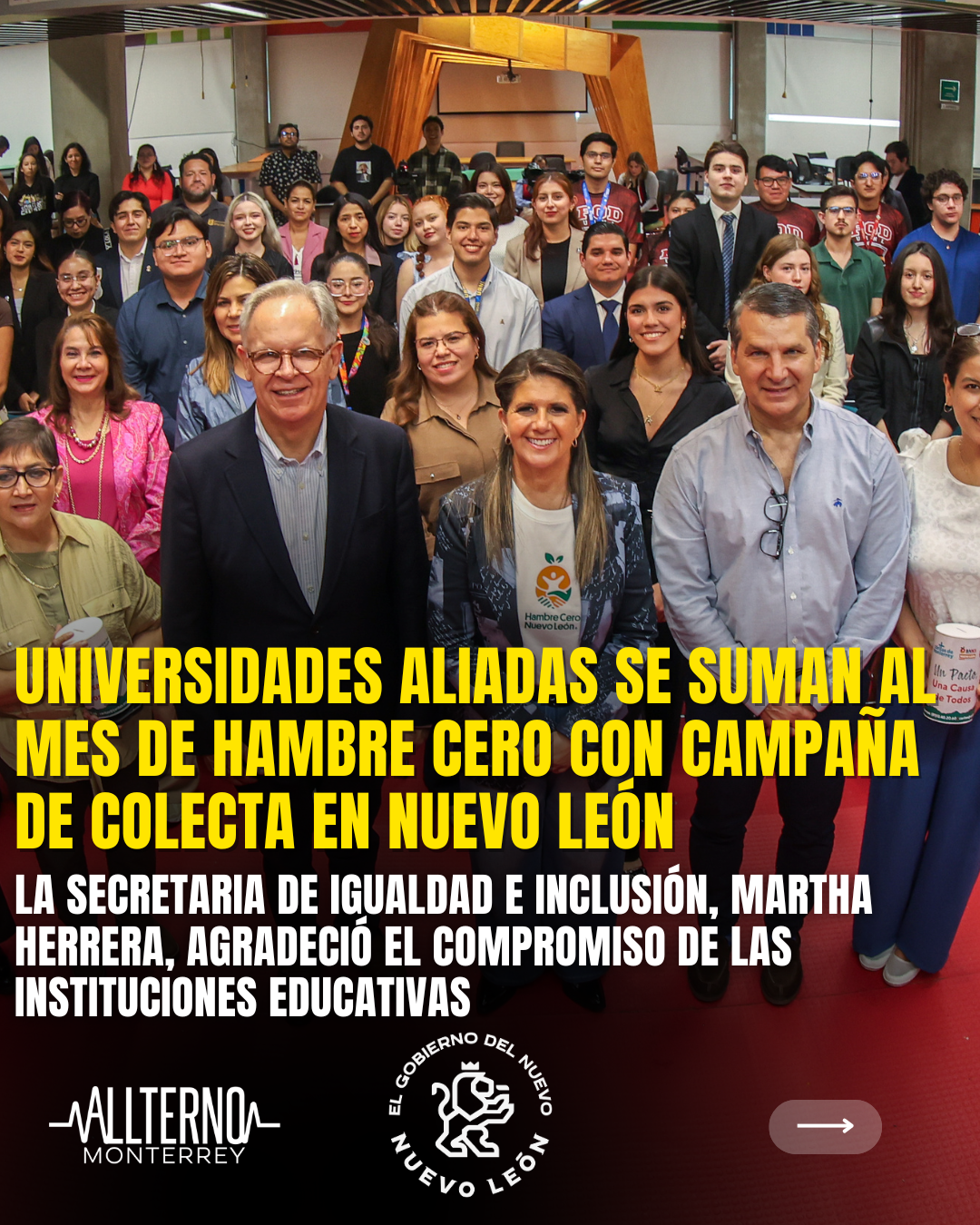 Universidades aliadas se suman al Mes de Hambre Cero con campaña de colecta en Nuevo León