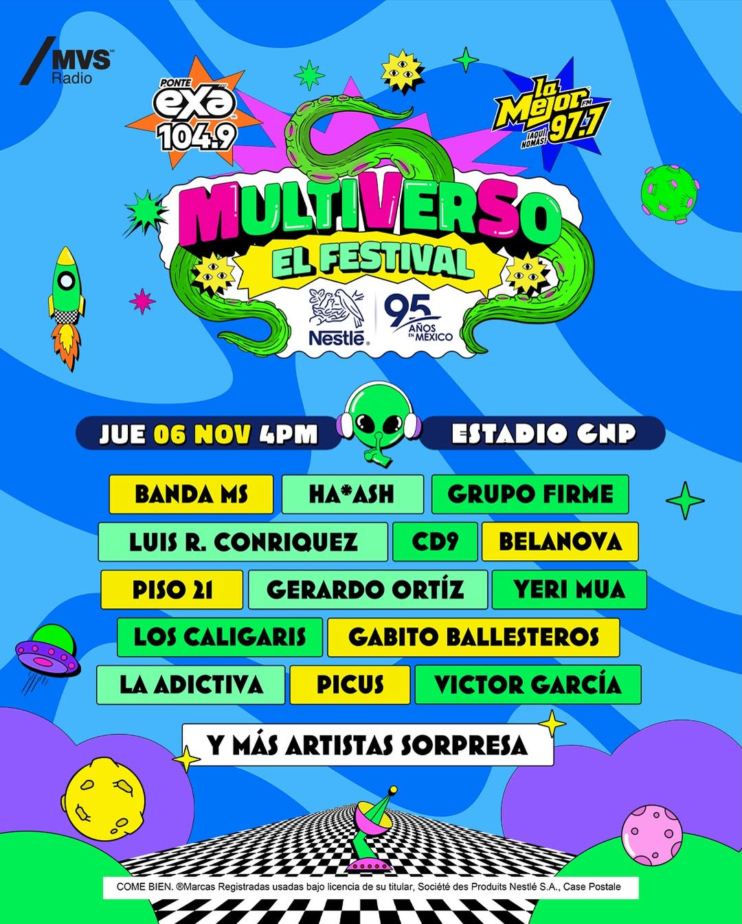 Festival Multiverso Nestlé 95 Años: Exa FM y La Mejor FM unen fuerzas para el evento musical más grande de México