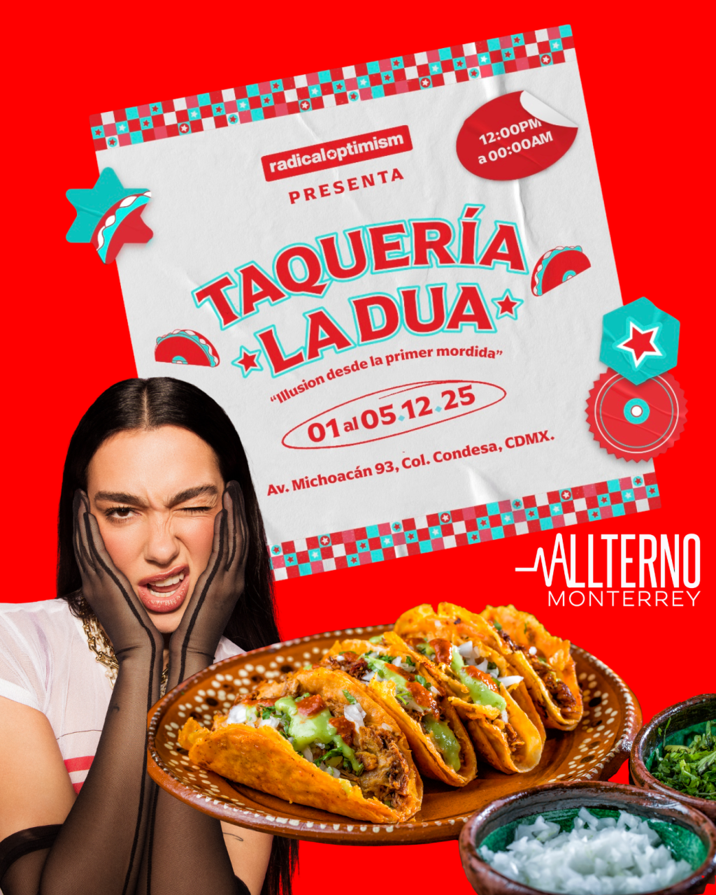 Dua Lipa abrirá su propia taquería en CDMX: “Taquería La Dua” llega como parte del Radical Optimism&nbsp;Tour