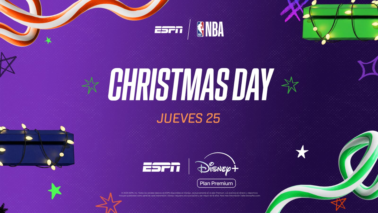ESPN y Disney+ traen la magia del Christmas Day NBA 2025 con cinco partidos imperdibles