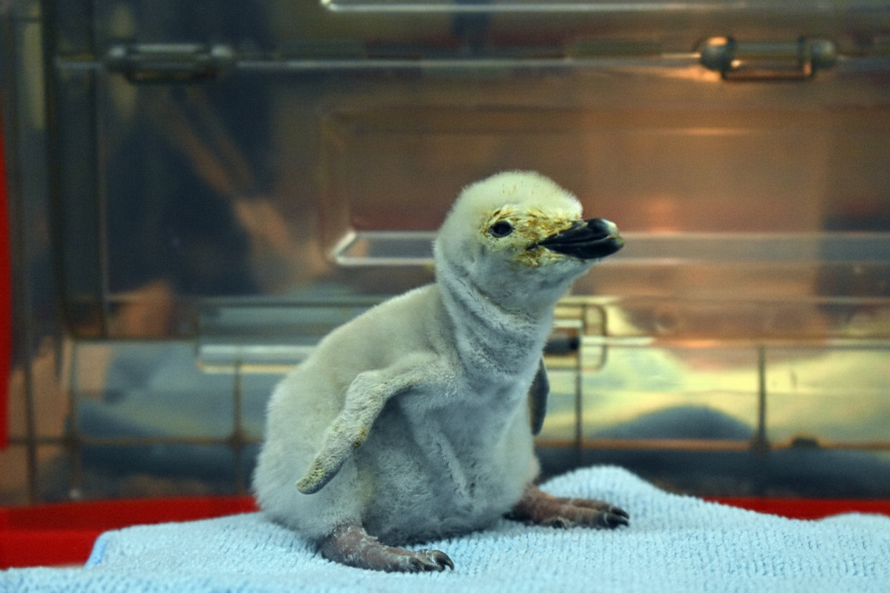 Sealand León presenta el primer pingüino barbijo nacido bajo cuidado humano en Latinoamérica