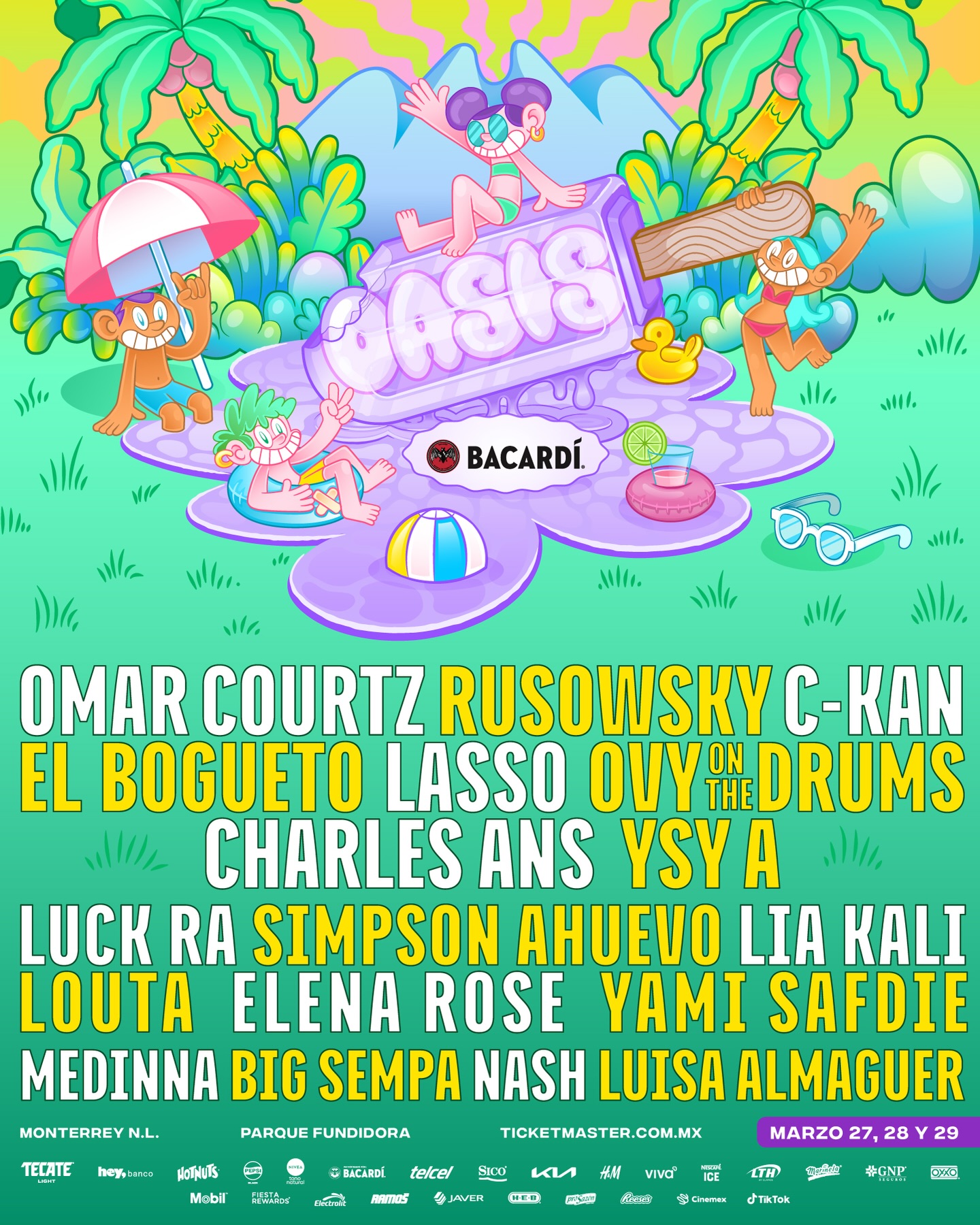 Oasis Bacardí en Tecate Pa’l Norte: el paraíso musical dentro del festival 🌴🔥