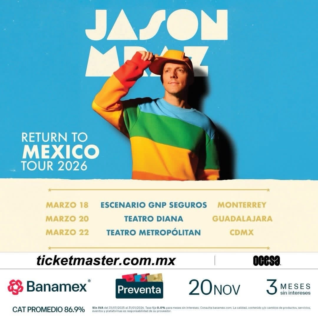 Jason Mraz regresa a Monterrey con un show lleno de energía y buena música