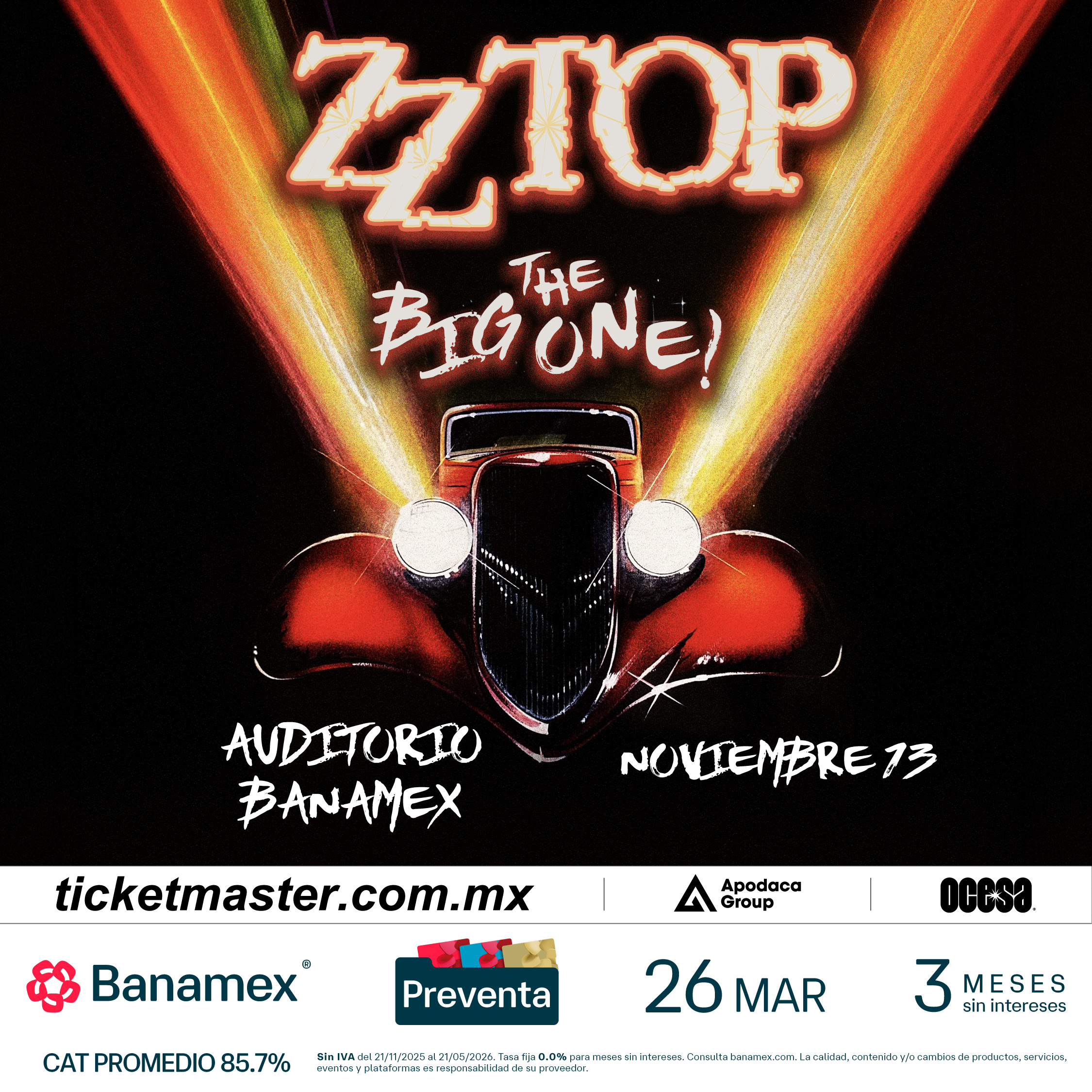 ZZ Top confirma concierto en Monterrey con su “The Big One! Tour 2026”