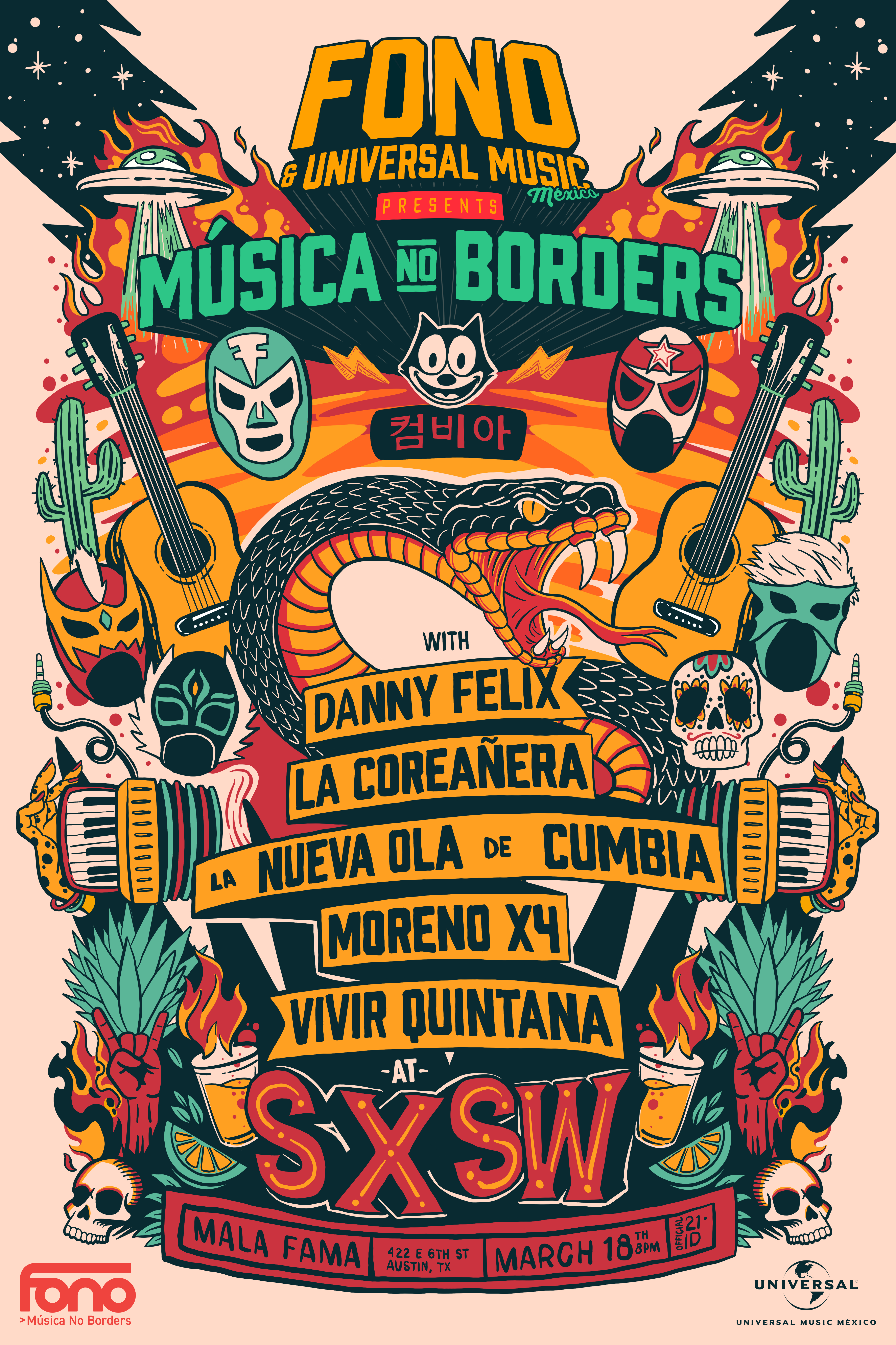 FONO y Universal Music México cruzan fronteras en SXSW 2026 con “MÚSICA: NO BORDERS”
