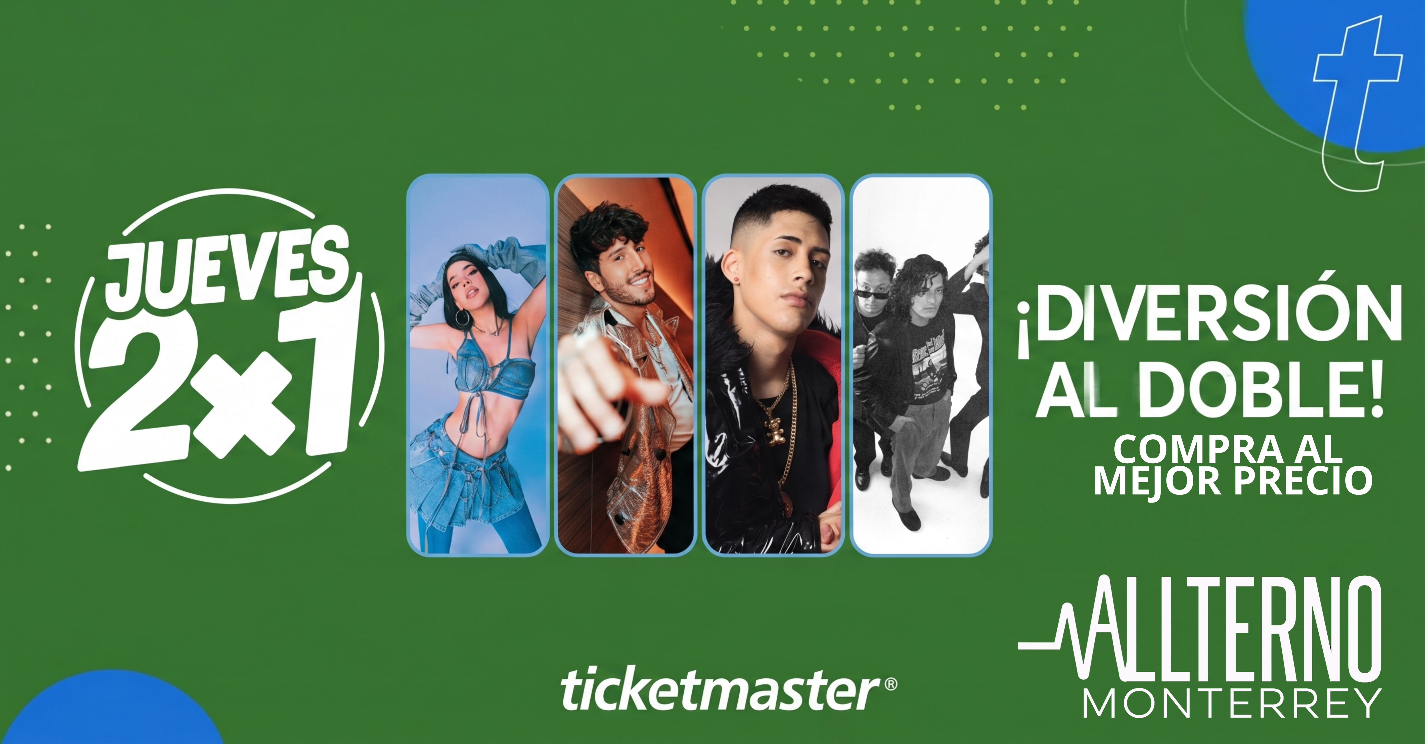 Ticketmaster lanza boletos al 2×1 para más de 10 conciertos en Monterrey