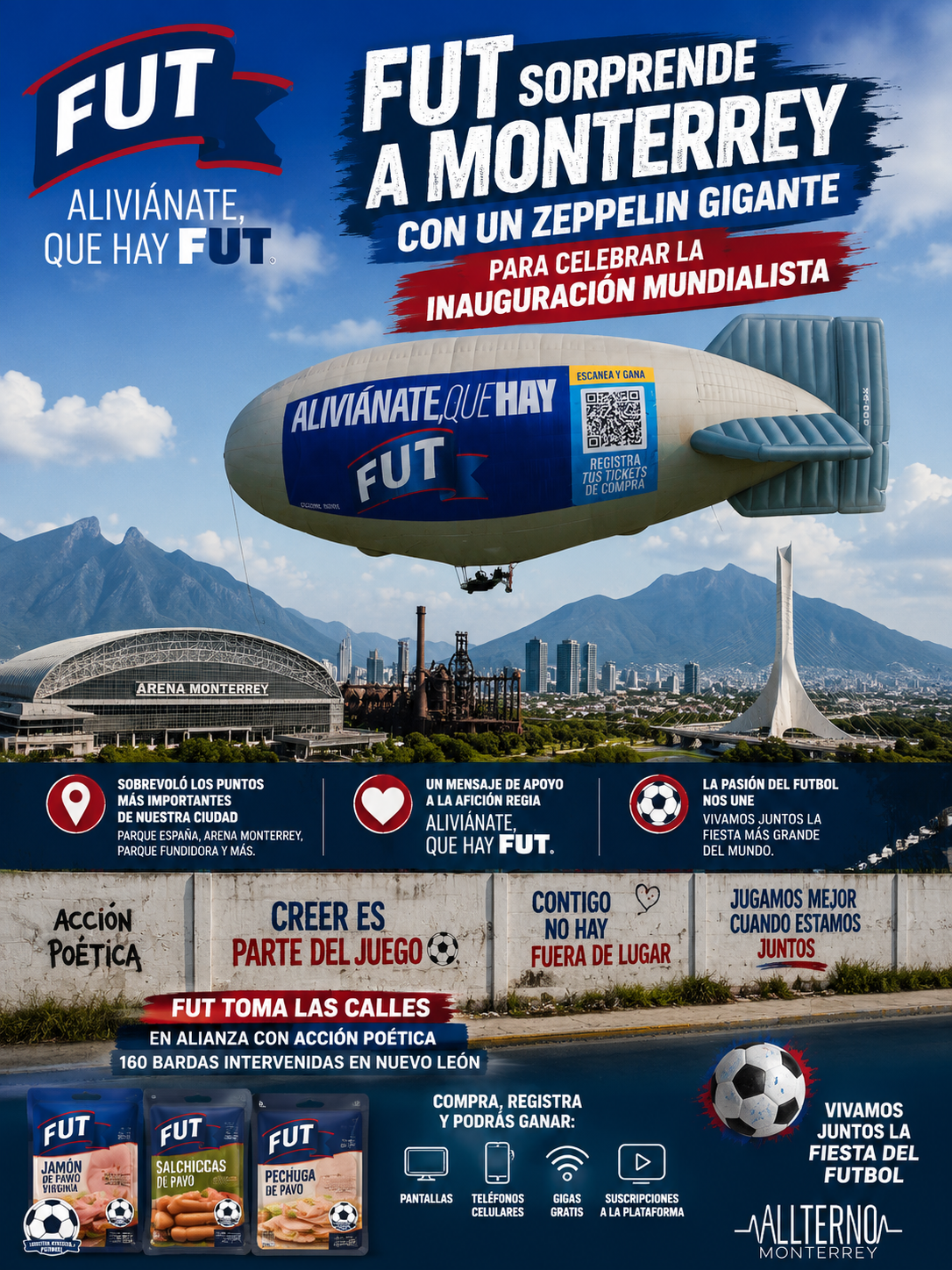 FUT sorprende a Monterrey con un zeppelin gigante para celebrar el arranque de la temporada mundialista