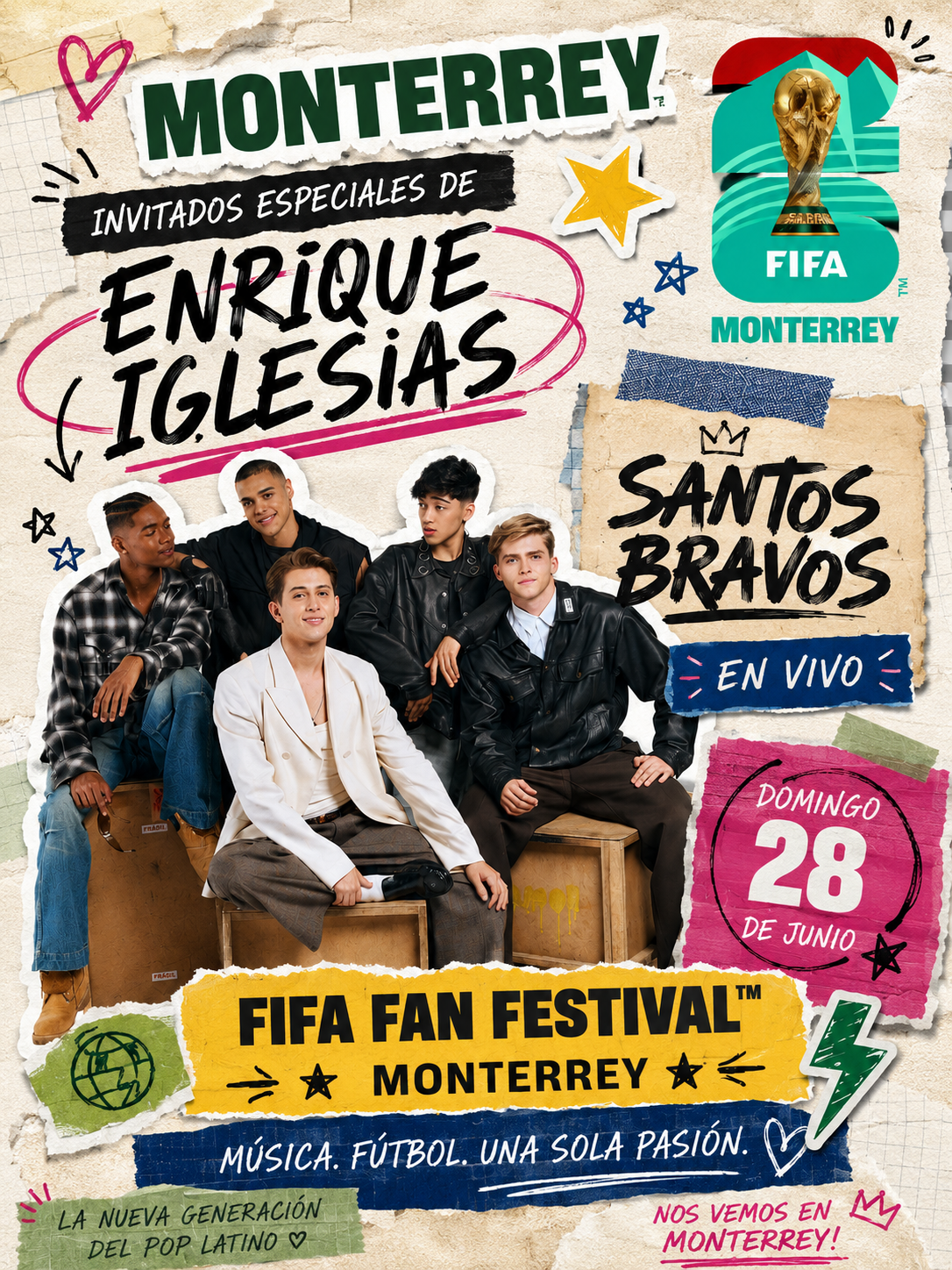 SANTOS BRAVOS se suma al FIFA Fan Festival™ Monterrey como invitado especial de Enrique Iglesias