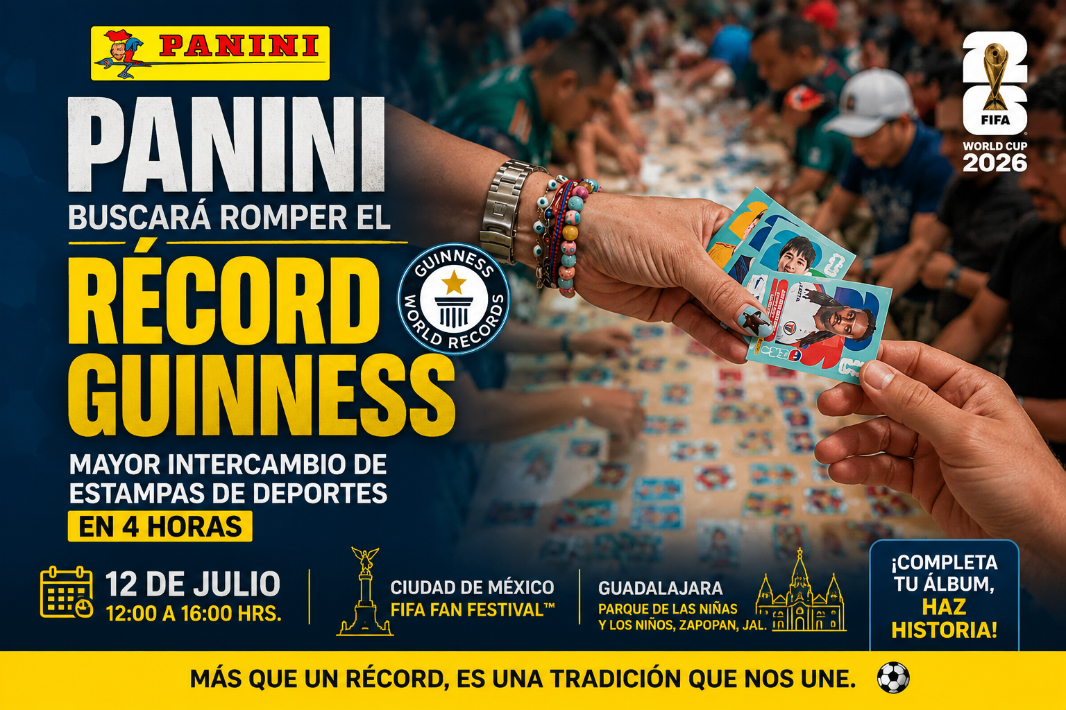 Panini buscará romper Récord Guinness con el mayor intercambio de estampas deportivas en 4 horas