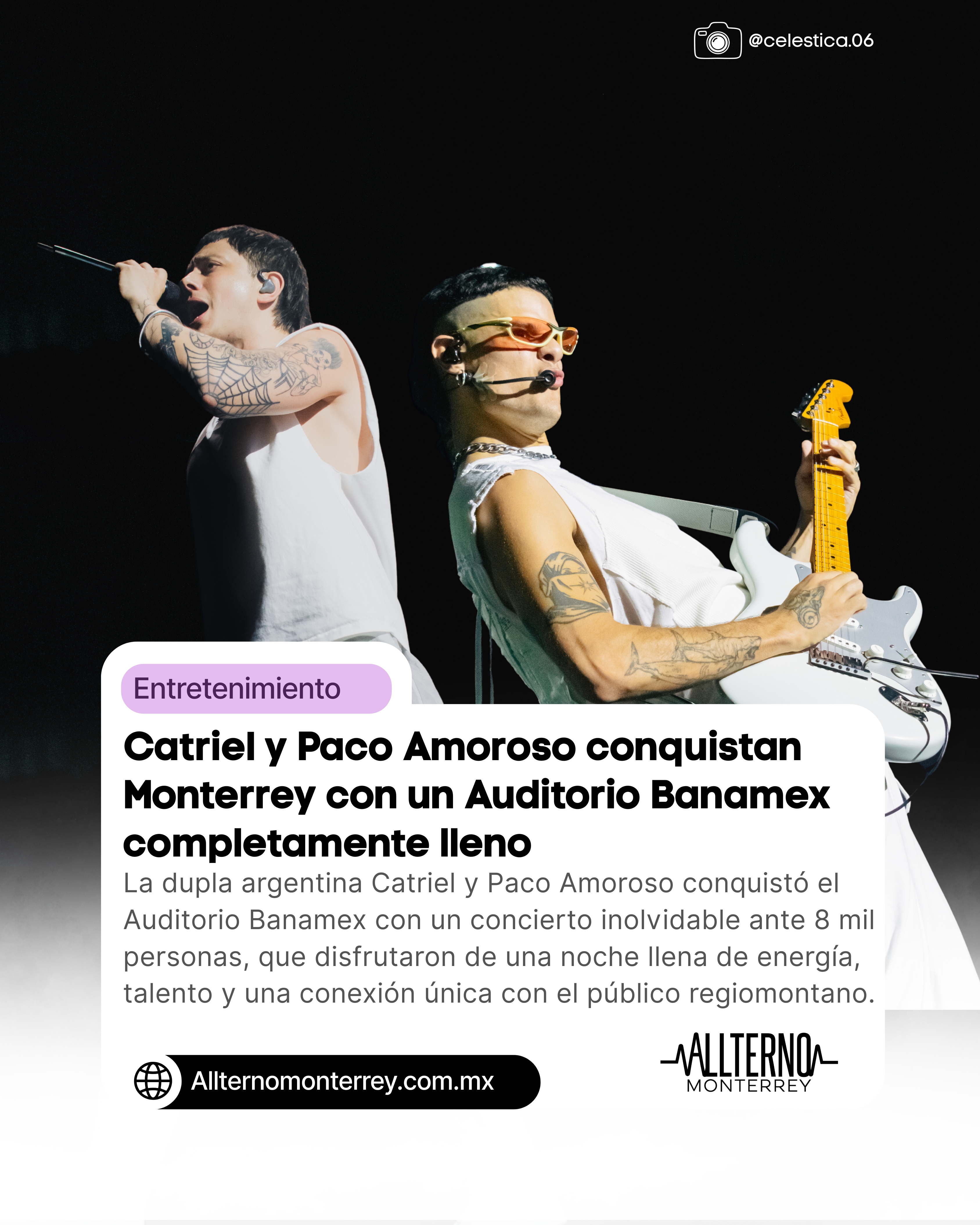 Catriel y Paco Amoroso conquistan Monterrey con un Auditorio Banamex completamente lleno