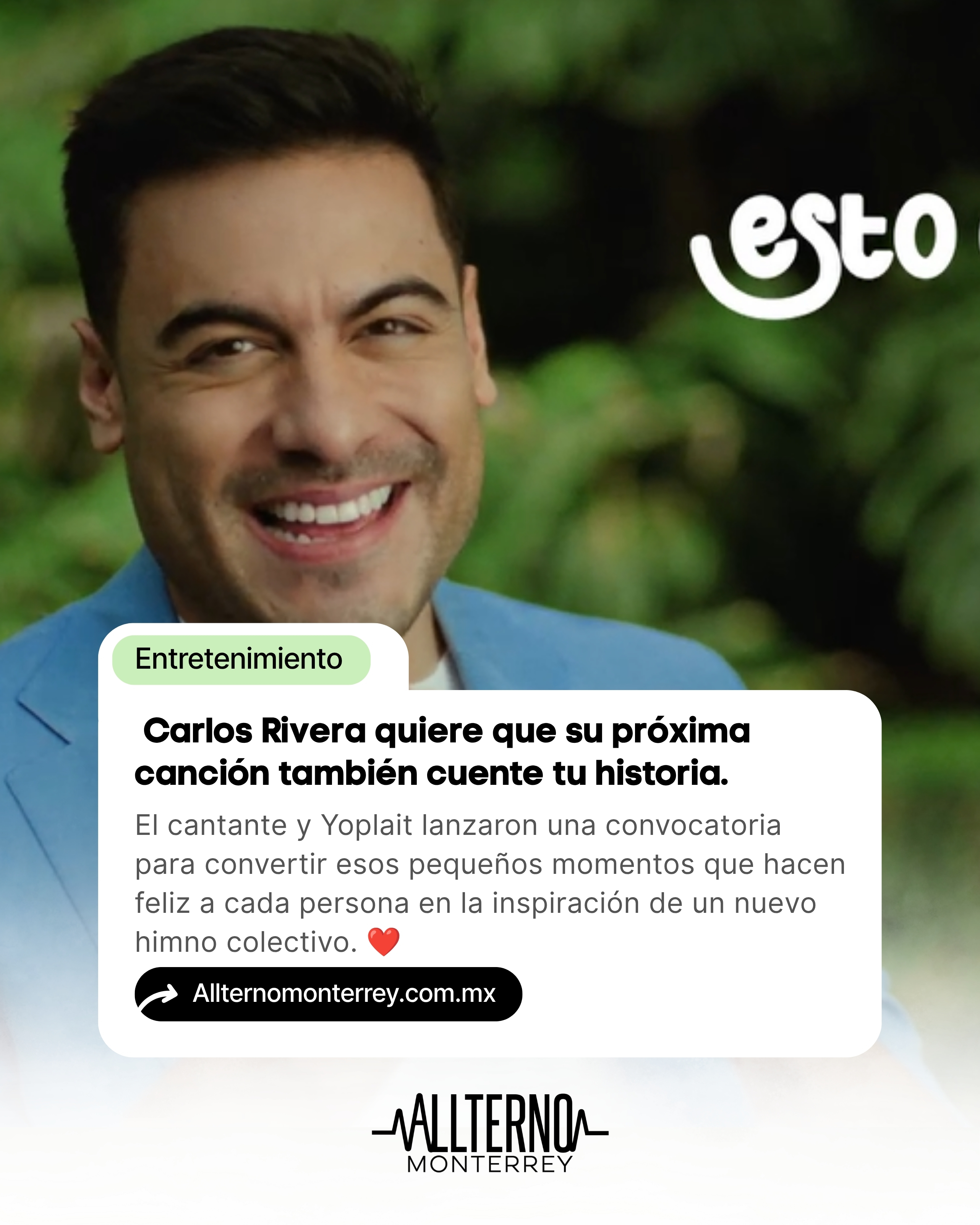 Carlos Rivera invita a sus fans a crear su próxima canción