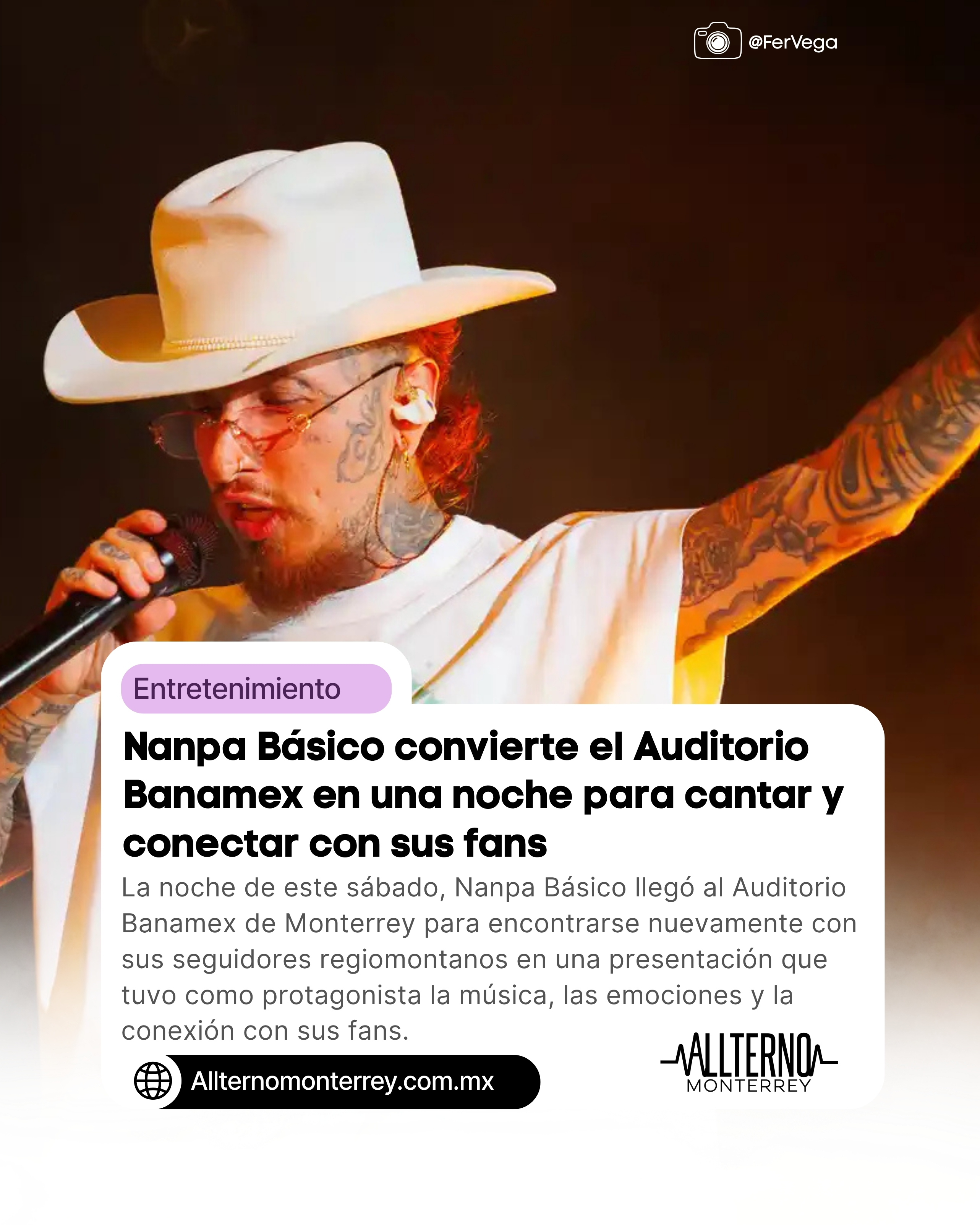 Nanpa Básico convierte el Auditorio Banamex en una noche para cantar y conectar con sus fans