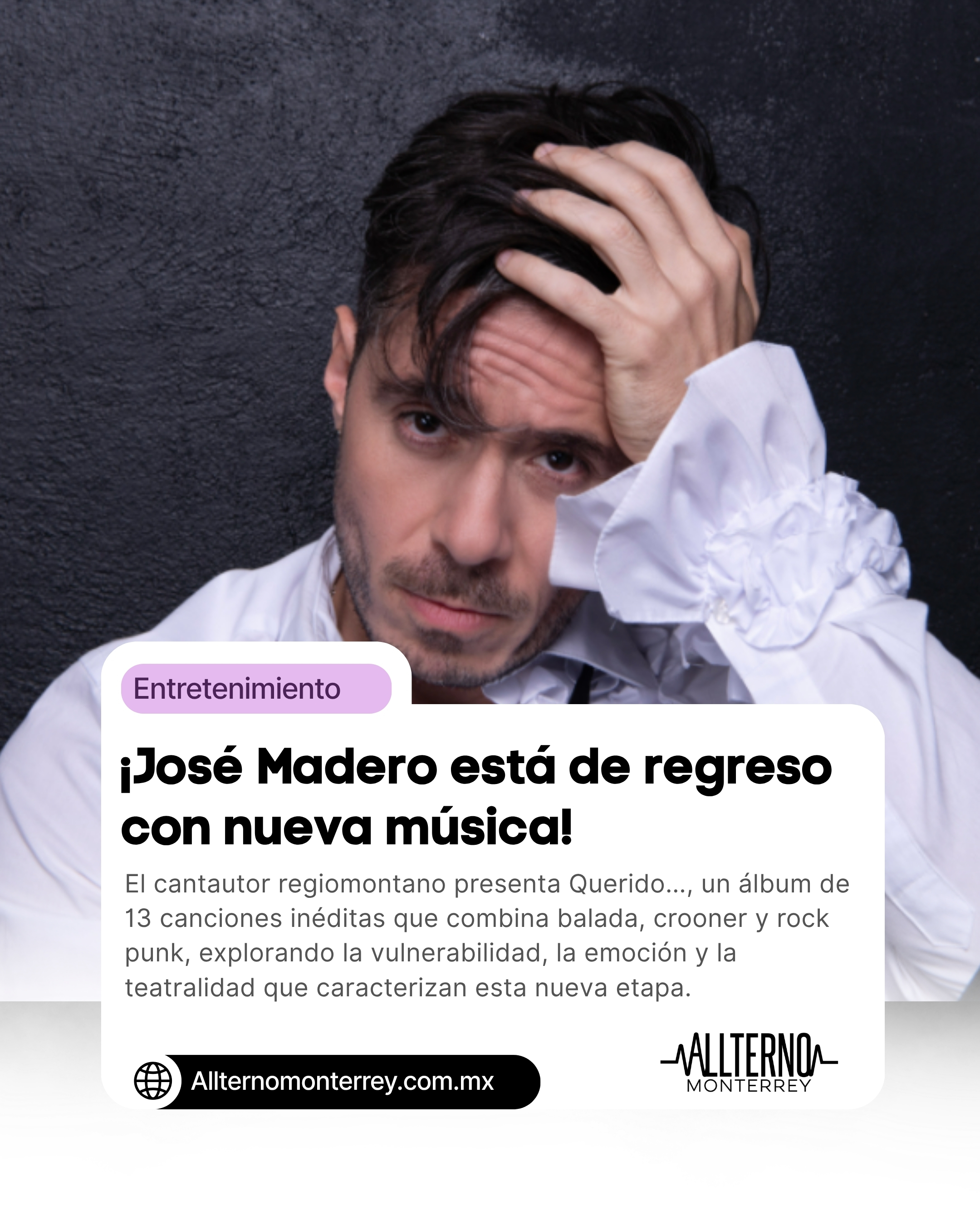 José Madero estrena “Querido…”, un nuevo capítulo musical cargado de misterio y emoción