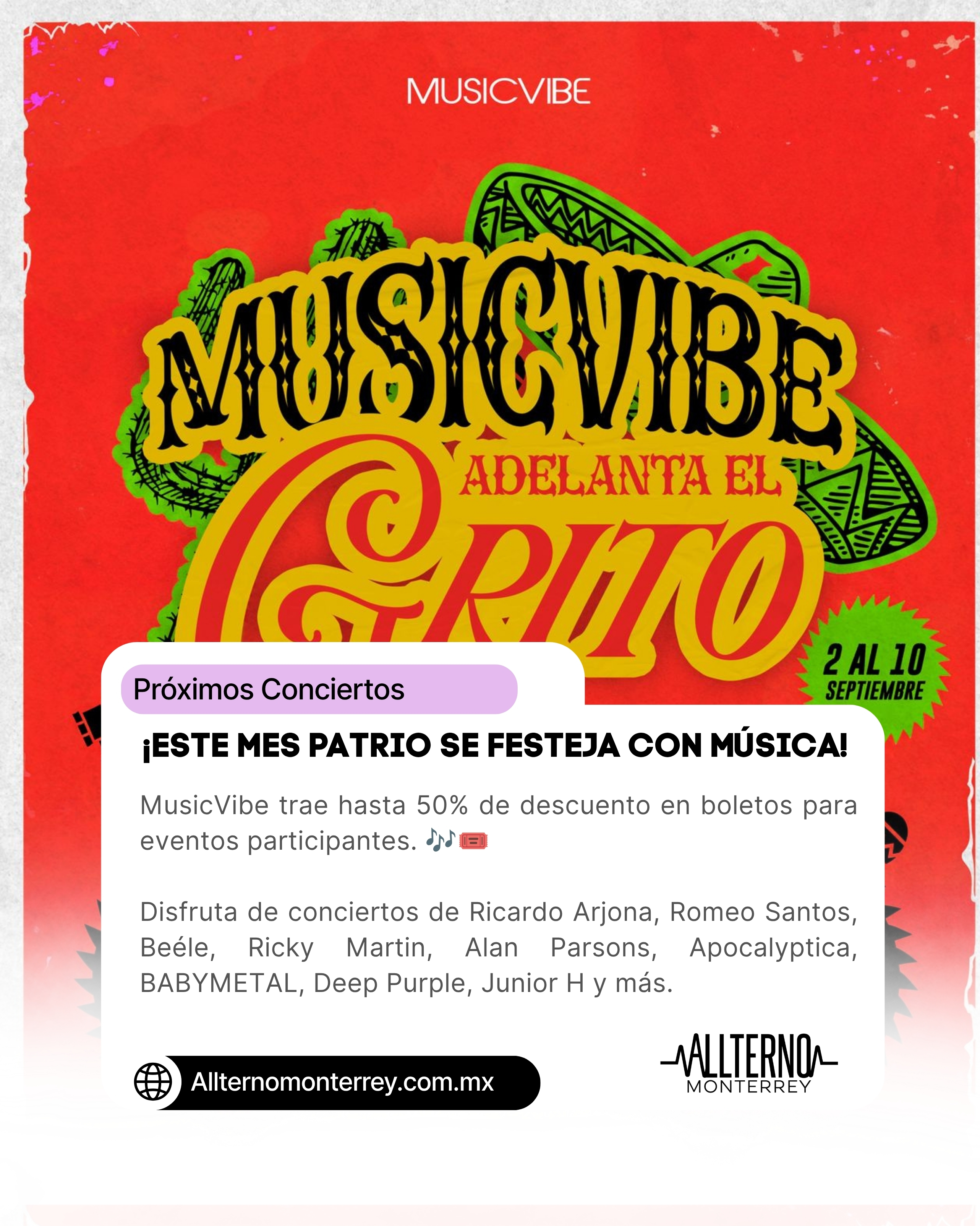 MusicVibe celebra las Fiestas Patrias con hasta 50% de descuento en eventos