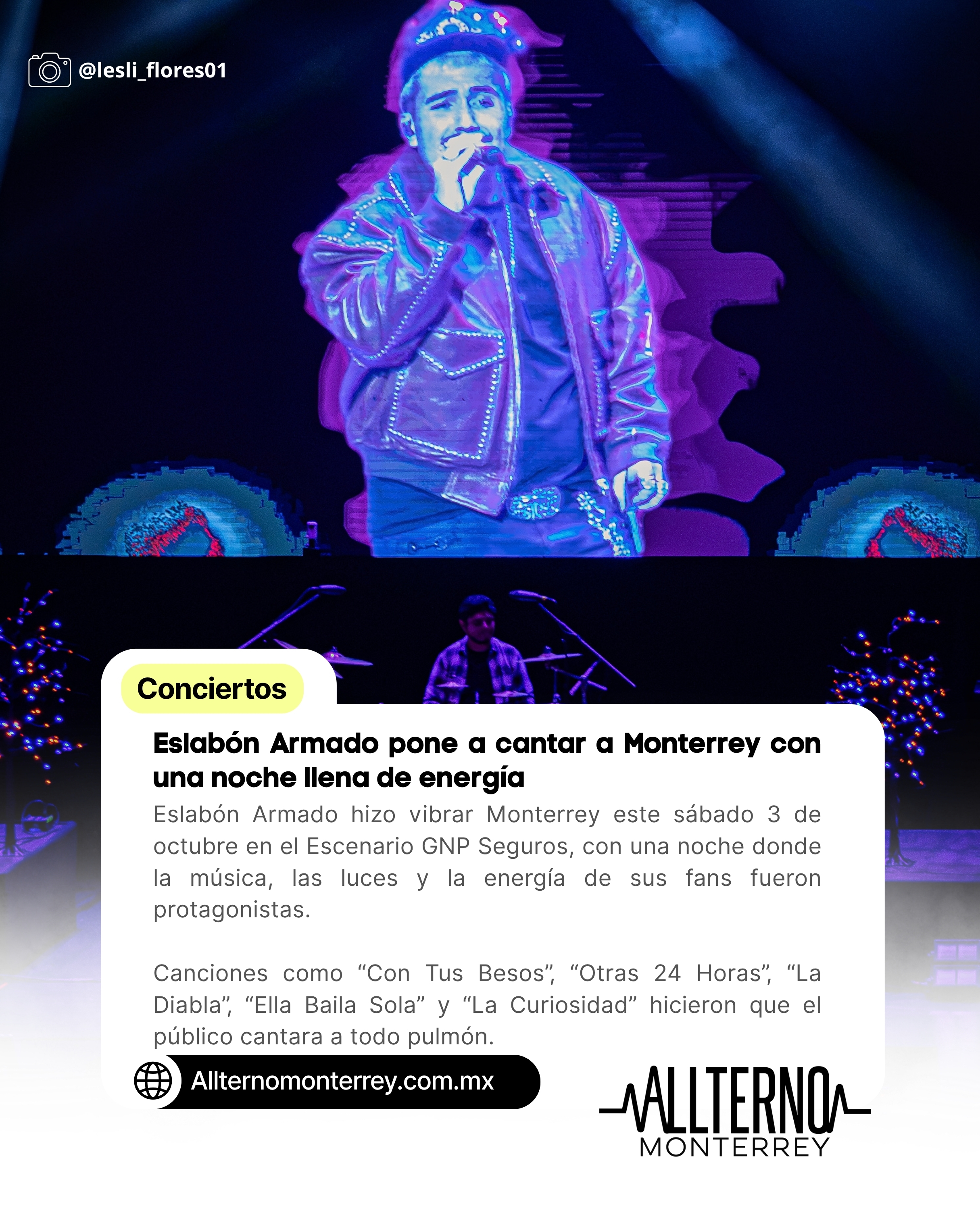 Eslabón Armado enciende Monterrey con una noche llena de música y conexión con sus fans