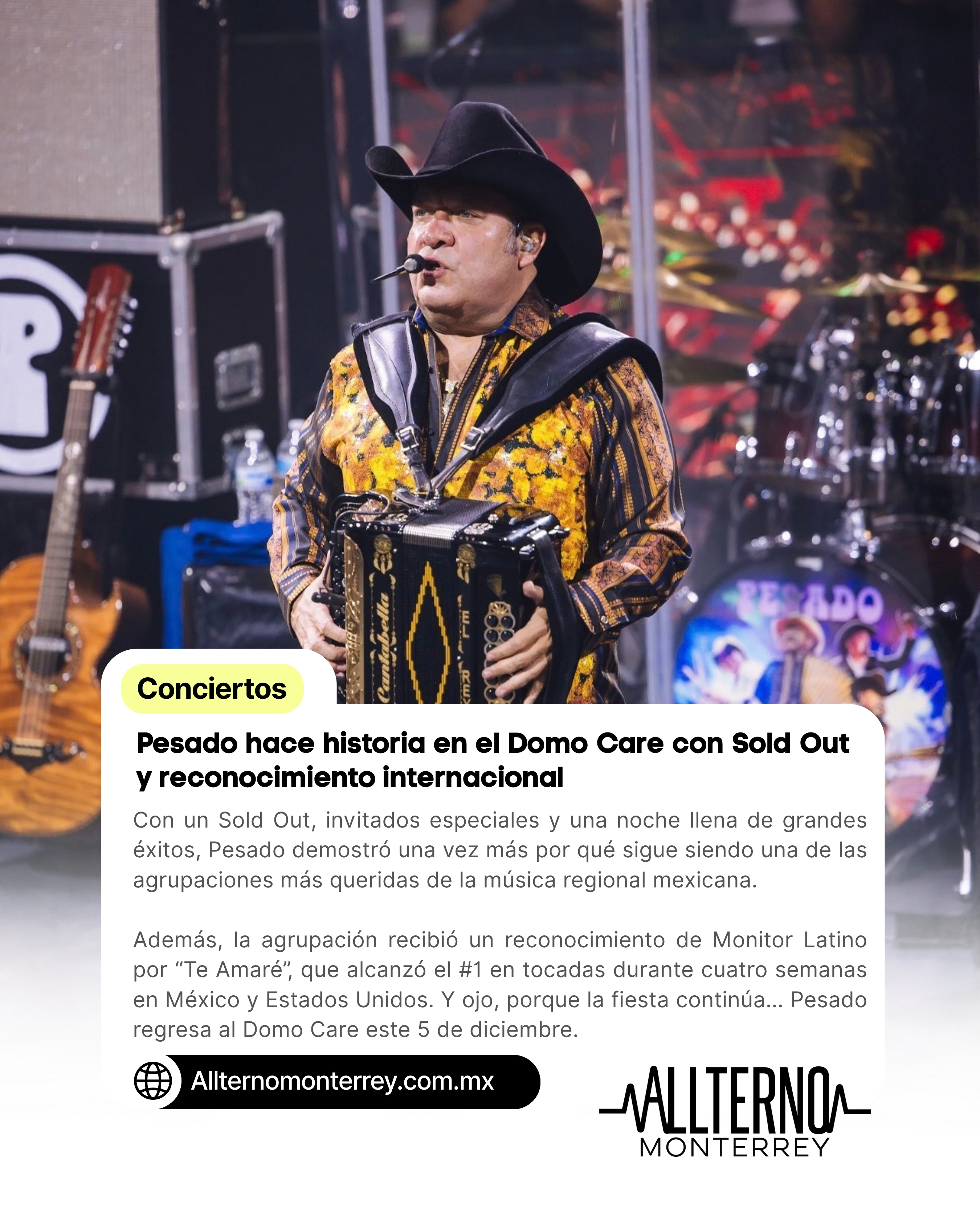 Pesado hace historia en el Domo Care con Sold Out y reconocimiento internacional